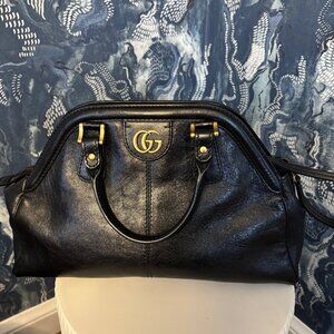 Gucci Re (Belle) Top Handle Bag Black Calf Skin